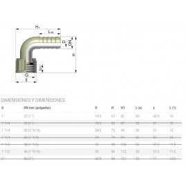 Codo plástico 1" 1/4 para manguera de 30 mm con junta