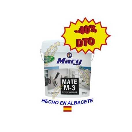 Pintura Plástica Mate M-3 Blanca Antimoho Macy