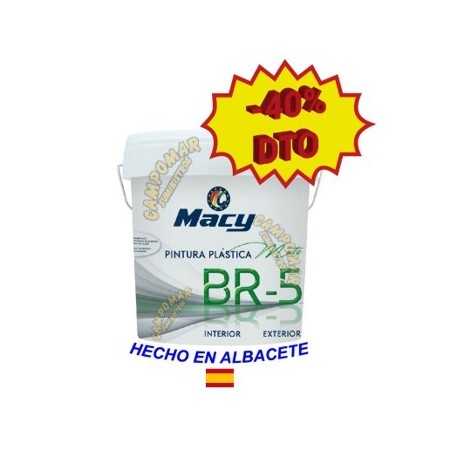 Pintura Plástica Mate BR-5 Antimoho Blanca Macy 4 L