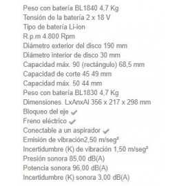 Sierra Circular DHS710Z S/Bat 190MM 18VX2 Makita