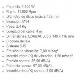 Miniamoladora GA5040RZ 125 MM 1400W Makita